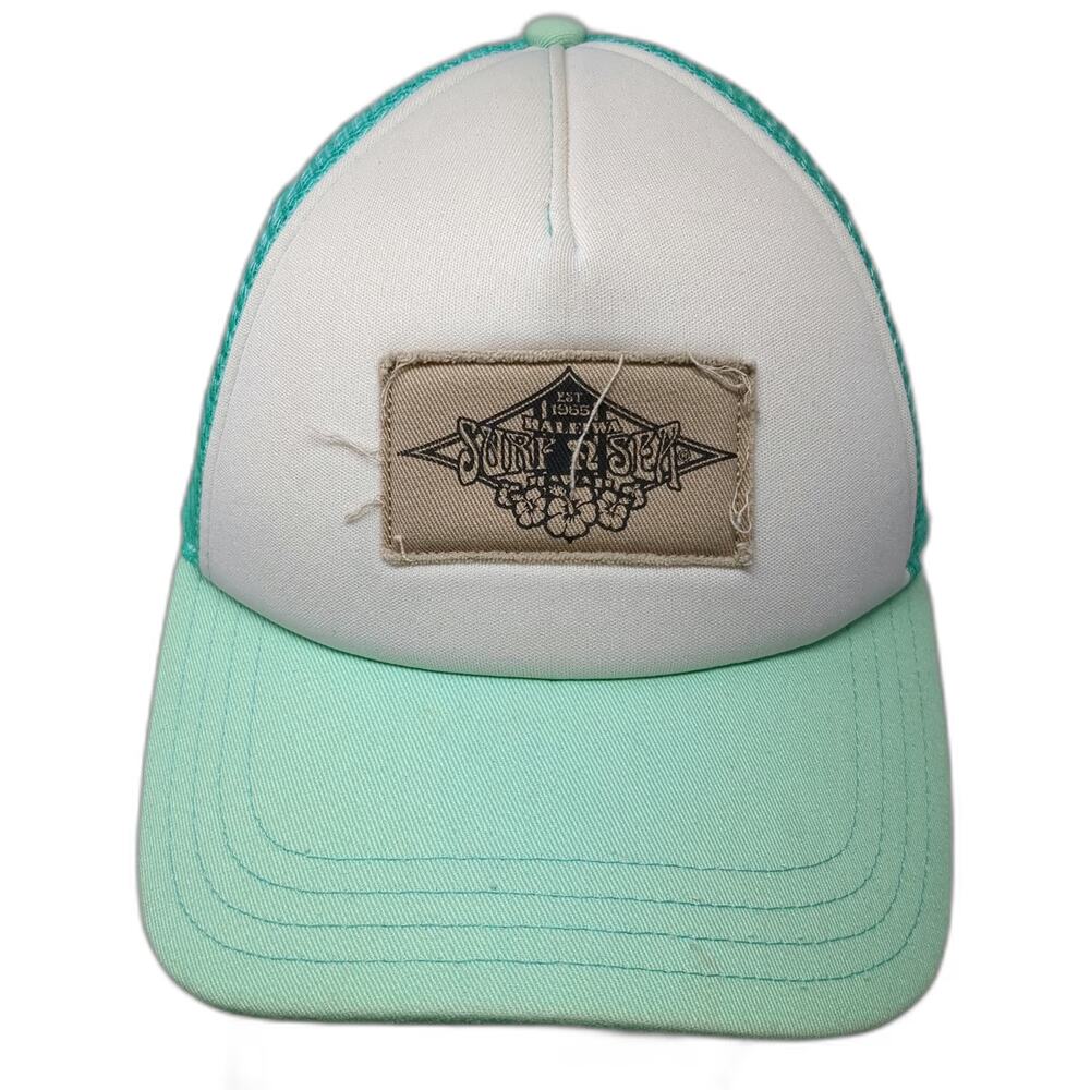 Surf N Sea Green Trucker Hat One Size Mesh Foam Distressed Patch Snapback Hawaii